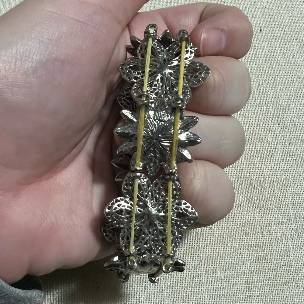 Purple Rhinestone Elastic Bracelet - Picture 4 of 4